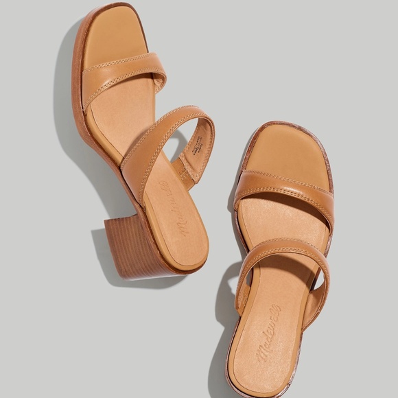 Madewell Shoes - New MADEWELL The Saige Double-Strap Sandal in Leather in Desert Camel